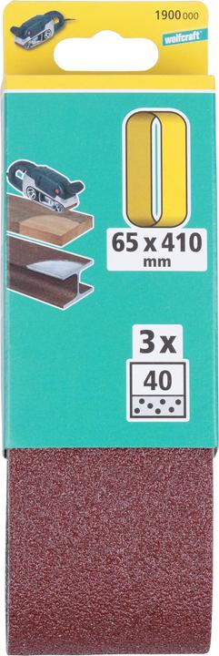 Image du produit wolfcraft wolfcraft 3 bandes de ponçage au corindon K40 65x410 (40)