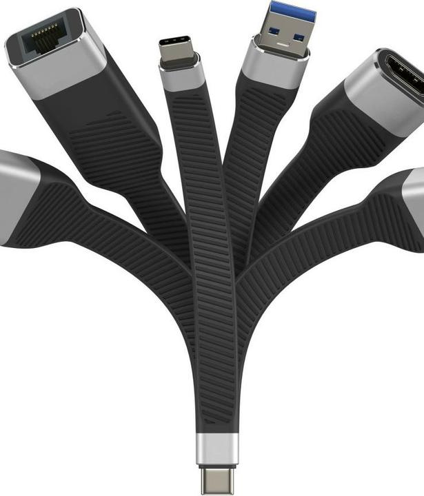 Produktbild Techly USB-C auf USB-A 3.2 Gen2 flexibles Kabel (0.12 m, USB 3.2 Gen 2, 15 W)