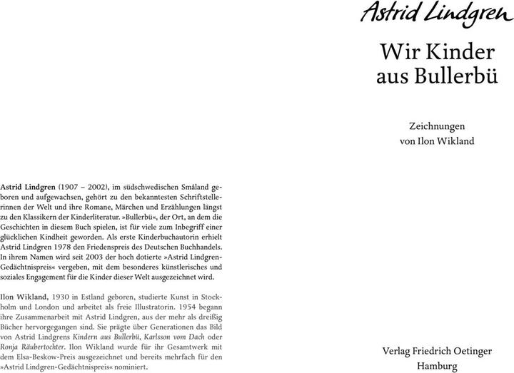 Produktbild Wir Kinder aus Bullerbü (Ilon Wikland, Else von Hollander-Lossow, Astrid Lindgren, Deutsch)