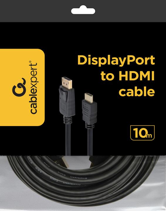 Produktbild Gembird ! DisplayPort zu HDMI Kabel 10m schwarz (10 m, DisplayPort)