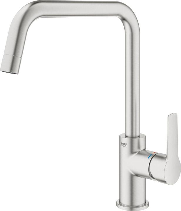 Grohe Start QuickFix Robinet de cuisine, bec haut, forme en U, pivotant, supersteel