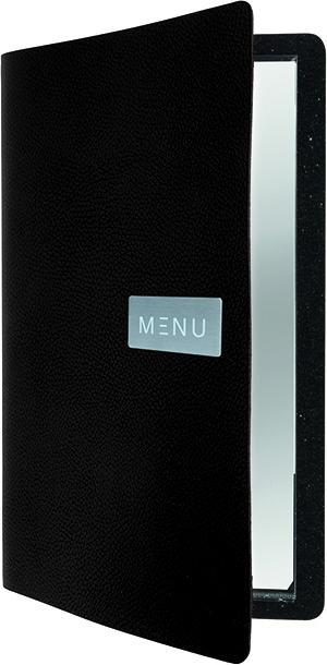 Securit Menu card folder RAW, A4, genuine leather, black