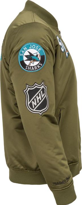 Immagine prodotto Mitchell & Ness M&N Satin Bomber Veste - PATCHES San Jose Sharks (L)