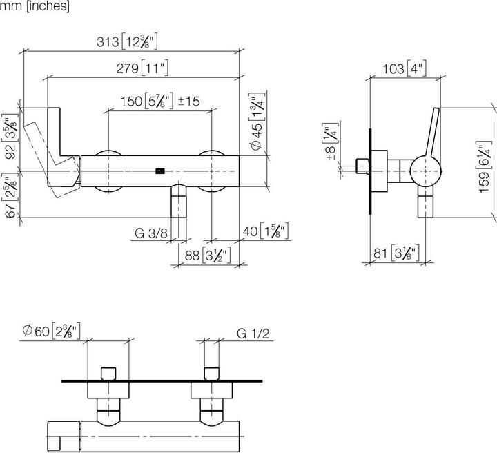 Actual product image Dornbracht IMO single-lever shower mixer for wall mounting, 33301670