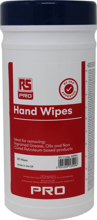 Image du produit Rs Pro Lingettes nettoyantes pour les mains Hand Wet Wipes, blanc, 80 pièces/paquet (80 pcs)