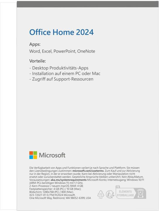 Image du produit Microsoft Office Home 2024 (DE) (1 Utilisateur, Illimité)