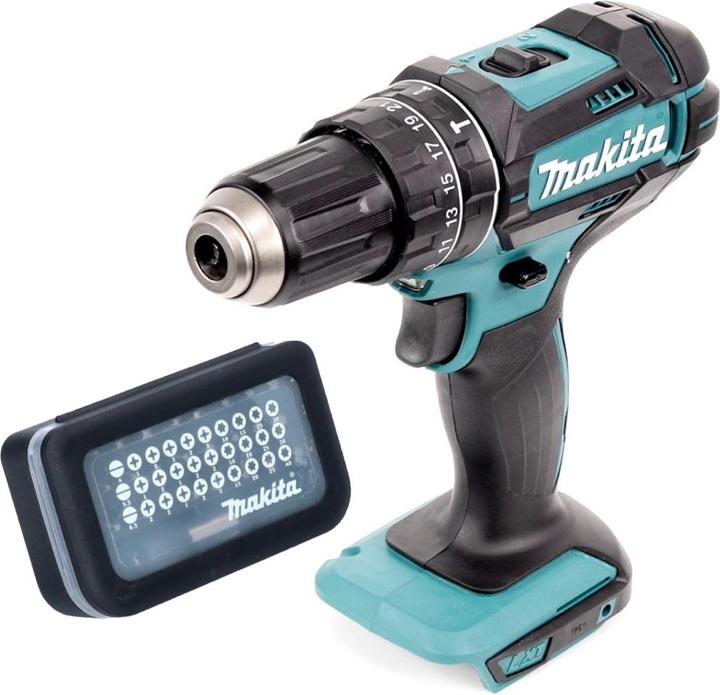 Actual product image Makita DHP 482 Z Battery impact drill 18 V 62 Nm + bit set 31 pcs ( D-30667 ) (Rechargeable battery operated)