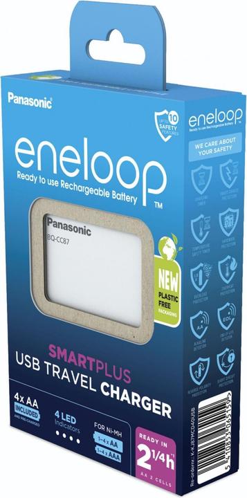 Produktbild Panasonic eneloop Smart Plus USB Travel Charger BQ-CC87 (5 Stk., AA, 2000 mAh, Ladegerät inkl. Akku)