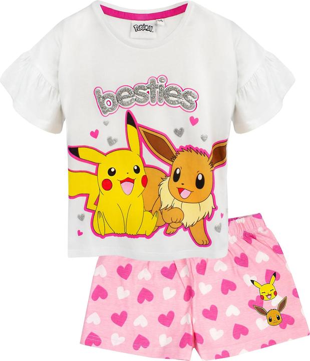 Pokémon Besties Schlafanzug Mit Shorts Mädchen (3Erpack)Rüschen (146, 152)