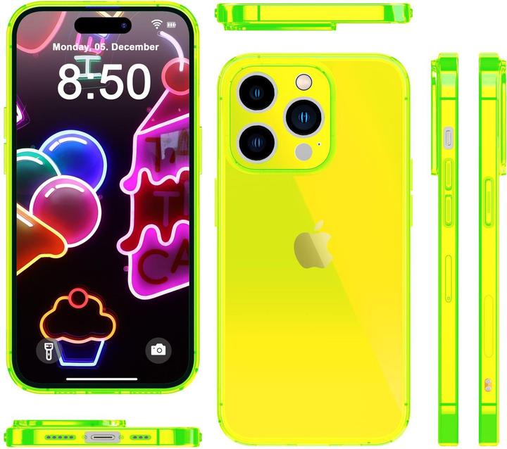 Actual product image Nalia Clear Transparent Neon Silicone Sleeve (Apple iPhone 14 Pro Max)