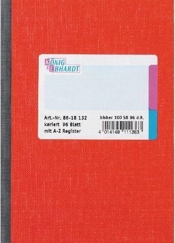Produktbild König & Ebhardt Registerbuch DIN A6 kariert 70g/m² 96 Bl. (A6, Kariert)