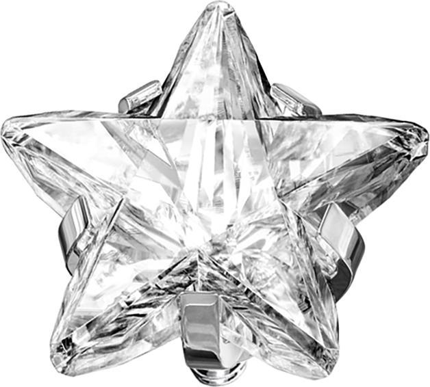 Star Piercing Dermal Anchor silber Stern Kristall silber gefasst (Chirurgenstahl 316L)