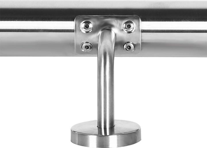 Produktbild Wiltec Handlaufset Wandhalter Handlauf 120cm Halter Treppe Haltegriff Edelstahl V2A (Edelstahl)