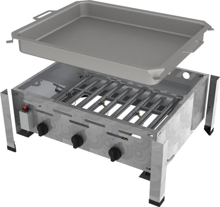 Produktbild ChattenGlut Gasbräter 3-flammig mit Edelstahlpfanne (10.80 kW)