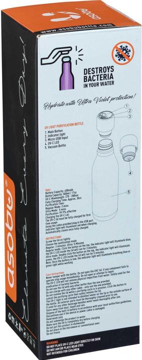 Produktbild Asobu UV-Flasche schwarz, 0,5 L (0.50 l)
