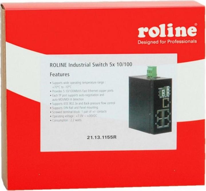 Immagine prodotto Roline Switch industriale 5x RJ-45, non gestito (5 Porti)