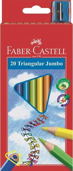 Image du produit Faber-Castell Crayons de couleur triangulaires Jumbo, étui de 20 pièces (Trié, 20 x)