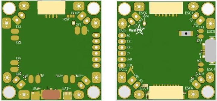 Actual product image VivaFPV F4 FC with OSD PDB