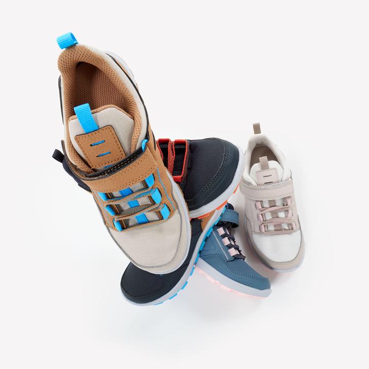 Produktbild Quechua Wanderschuhe Kinder Gr. 28–34 niedrig Klettverschluss Wandern - NH500 beige/rosa (30)