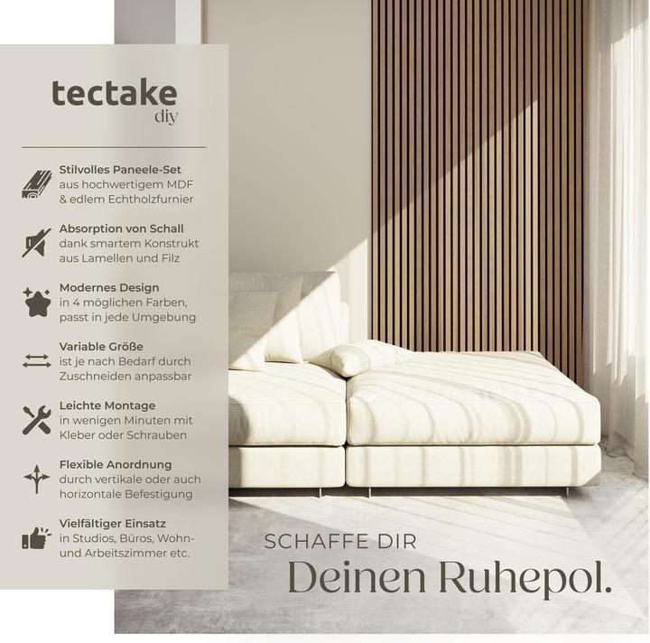 Produktbild tectake 2er Set Akustikpaneele Sonic Wall Holzoptik (2 Stk.)