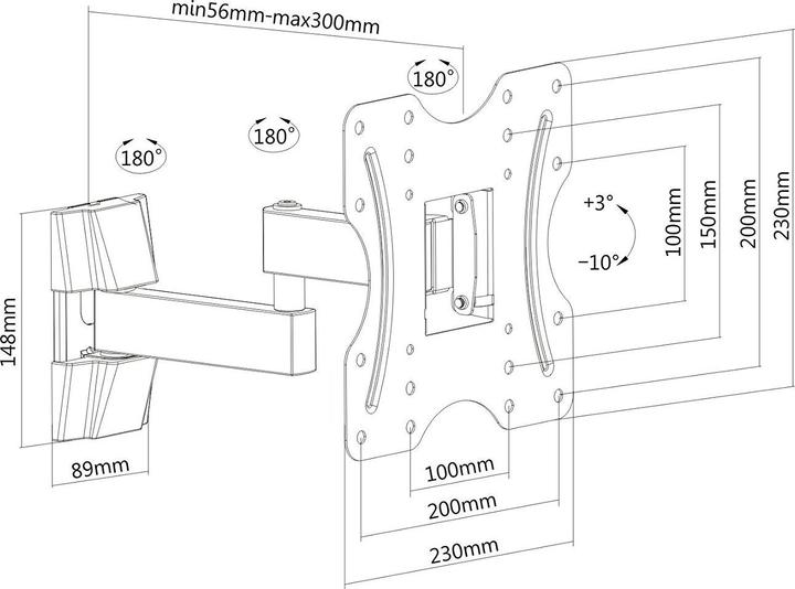 Immagine prodotto PureMounts PM-FM11-200 Staffa per montaggio a parete (Muro, 42", 30 kg)