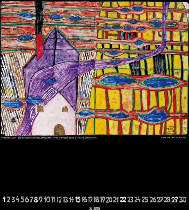 Produktbild Hundertwasser Art Calendar 2026 (44 x 34 cm, Harter Einband, Deutsch)