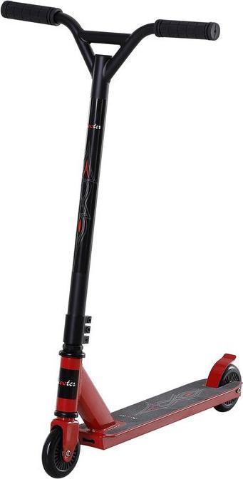 Swisshandel24 Scooter Pedal scooter for freestyle tricks, 100mm PU wheels, for children and adults, aluminium, red
