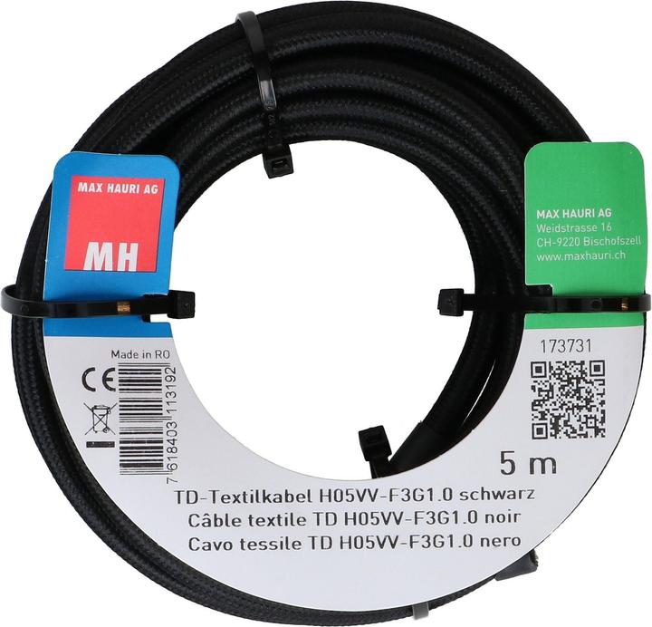 Image du produit Max Hauri Câble textile TD H05VV-F3G1.0 (5 m)