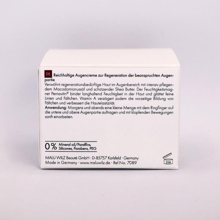 Valeurs nutritives et ingrédients Malu Wilz Crème régénératrice pour le contrôle des yeux (Crème, 15 ml, Jour + nuit)