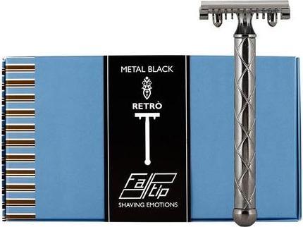 Actual product image Fatip Double Edge Safety Razor Retro M/L Cromato Nero 100g