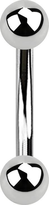 Star Piercing Banane Innengewinde silber mit zwei Kugeln (Chirurgenstahl 316L)