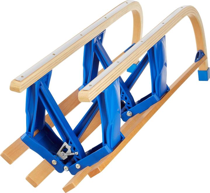 Produktbild tectake Holzschlitten Jeffrey, klappbar mit Zugseil, Schneeballzange