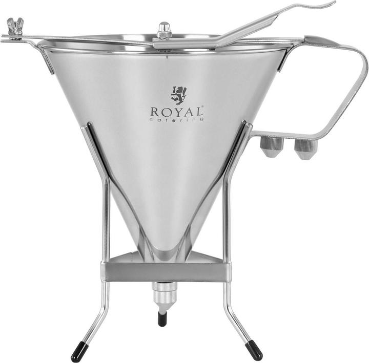 Produktbild Royal Catering Fülltrichter Likörtrichter Gebäckfüller 1,8 l Edelstahl 3 Dosierspitzen