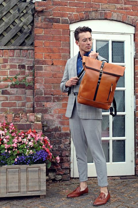 Image du produit Only-Bags.Store Sac à dos en cuir véritable fait main, sac à dos, sac de voyage vintage pour ordinateur portable