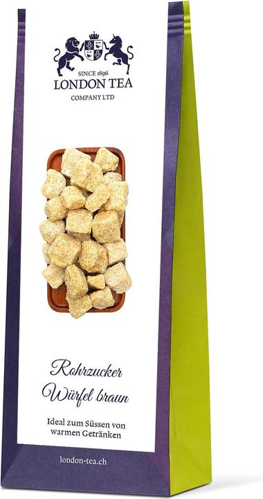 Actual product image London Tea Cane sugar cubes 1cm brown (250 g)