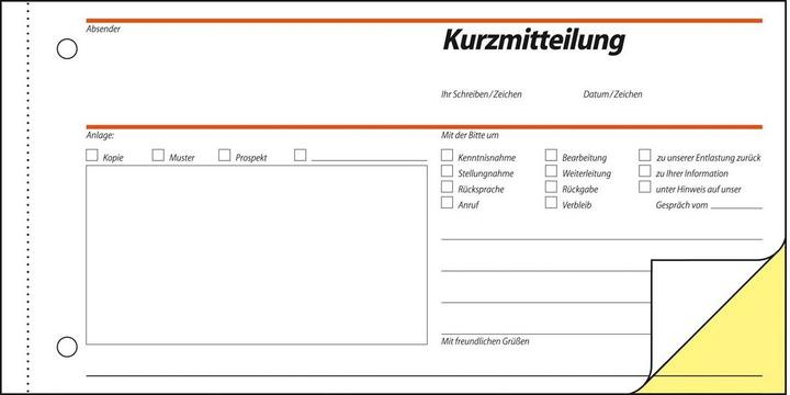 Image du produit Sigel Formulaire de message court Format papier : 1/3 DIN A4 horizontal Autocopiant : Oui (40 x)