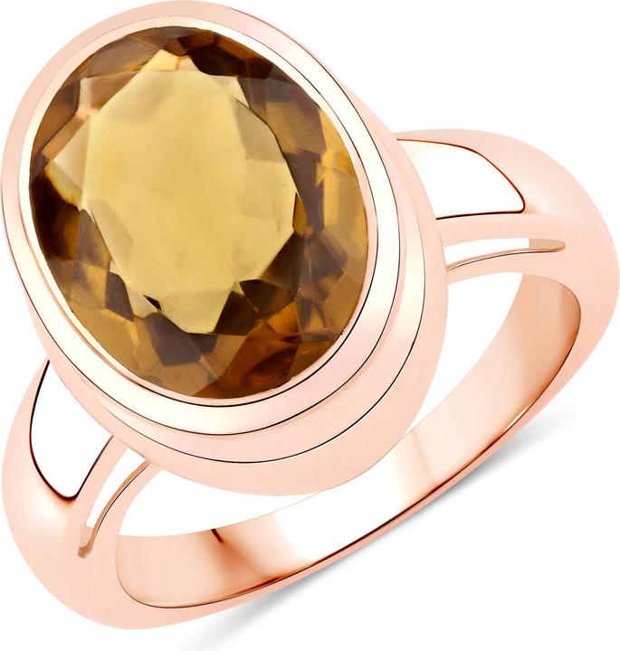 Xen Ring mit champagner Quarz 925 Sterlingsilber rosèvergoldet