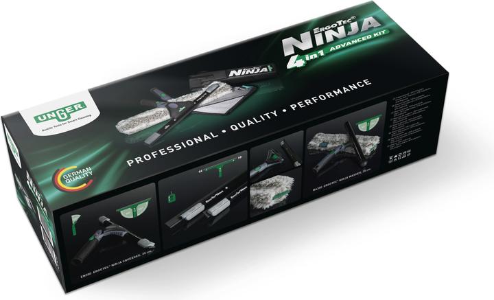 Productafbeelding Unger AKN12 Ninja 4in1 Advanced Kit Raamreinigingsset vier kwalitatieve topproducten van ErgoTec N (1 Pcs.)