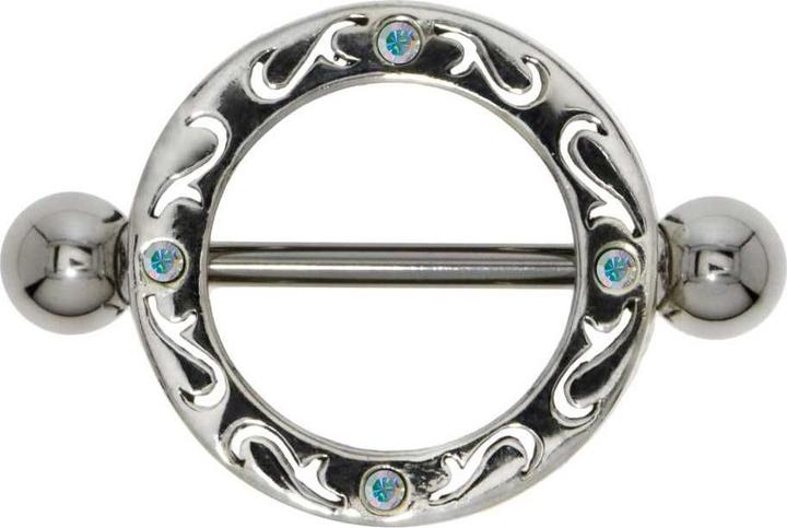 Bijouteria Brustpiercing (Silber 925, Chirurgenstahl 316L, Kristall)