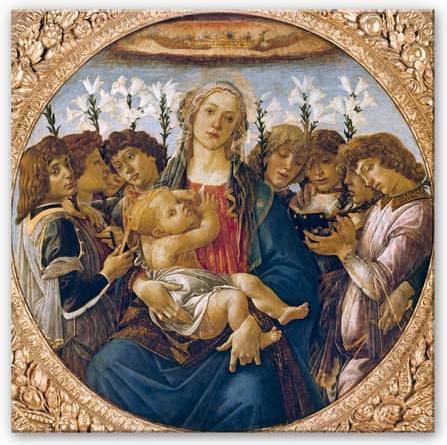 Image du produit Trenddeko Botticelli - La Vierge à l'Enfant et les anges qui chantent (50 x 50 cm)