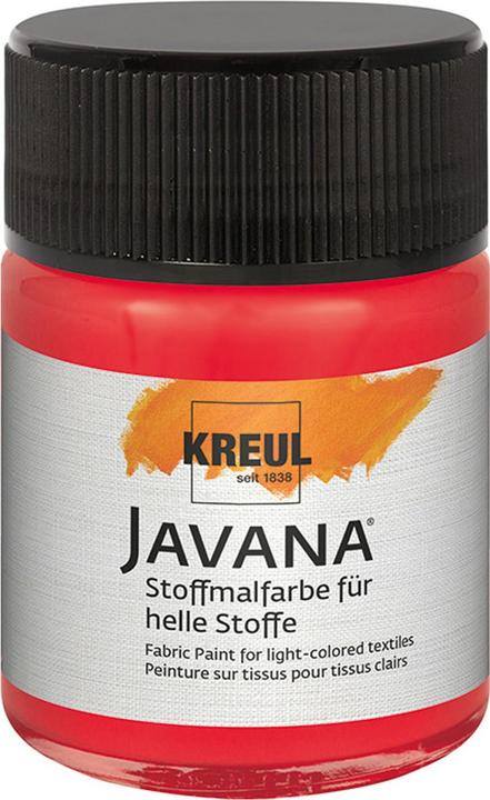 Actual product image Kreul Javana fabric paint for light fabrics, 50 ml (Bright red, 50 ml)