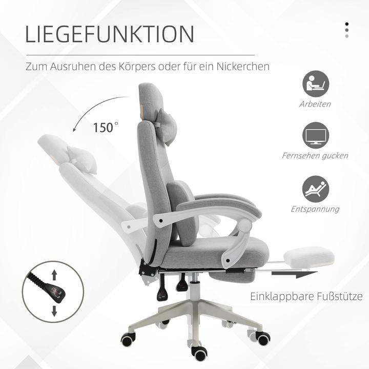 Image du produit Vinsetto Siège de travail avec repose-pieds