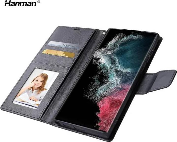 Actual product image Hanman Samsung Galaxy S21 Plus - Mill flip case with 3 card slots, black (Samsung Galaxy S21+)