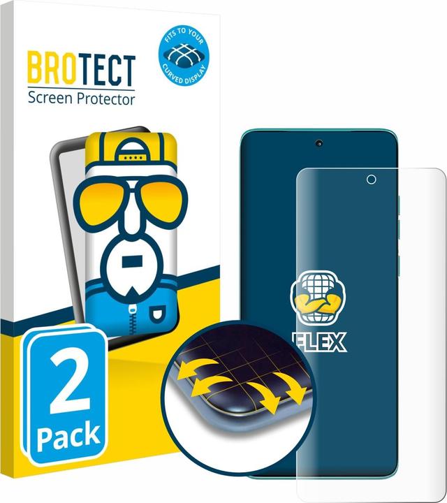 Produktbild BROTECT Fullscreen Schutzfolie Displayschutz Folie Klar Transparent (2 Stück, Motorola Edge)