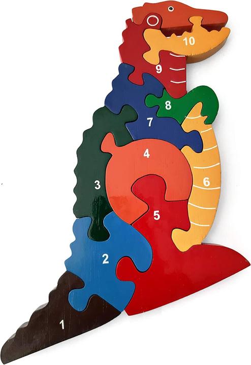 Image du produit Activity Board Jouets de motricité, dinosaures en bois chiffres de 1 à 10, puzzle pour enfants, jeu de puzzle