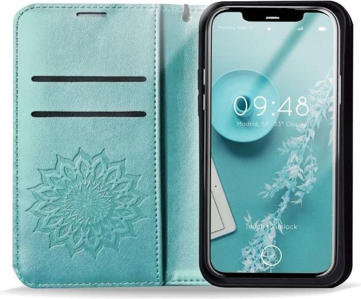 Actual product image Forcell Back panel cover OEM MEZZO Book case for SAMSUNG A52 5G / A52 LTE ( 4G ) / A52s 5G mandala green