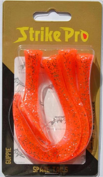 Actual product image Strike Pro Guppie Jr Spare Tails Orange Glitter