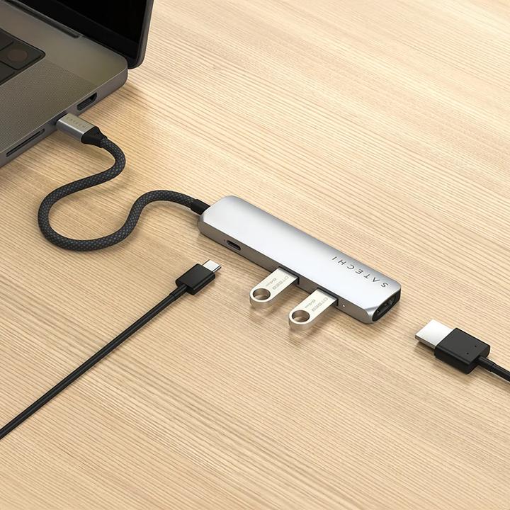 Immagine prodotto Satechi Hub multiplo Slim 4 argento (USB-C, 4 Porti)
