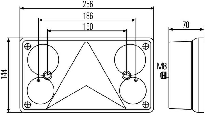 Actual product image Hella Right-hand tail light bulb technology for SCHMITZ CARGOBULL LIEBHERR