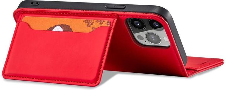 Actual product image Hurtel Magnet Card Case for iPhone 13 Pro Pouch Card Wallet Card Holder Red (Apple iPhone 13 Pro)